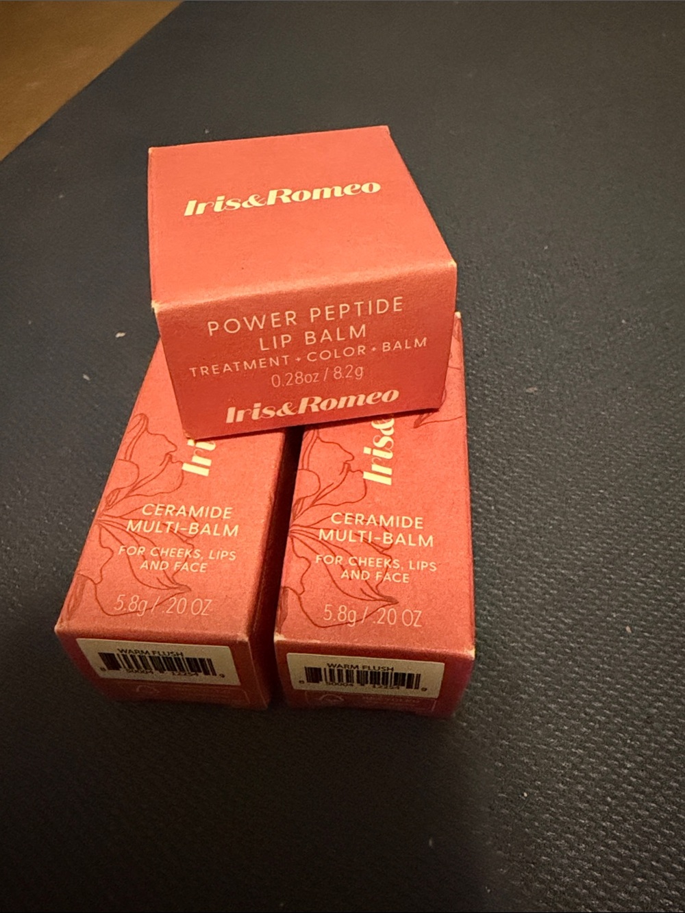 3pc Bundle Iris & Romeo - (2) Ceramide Balm Warm Flush, (1) PowerPeptide Berry